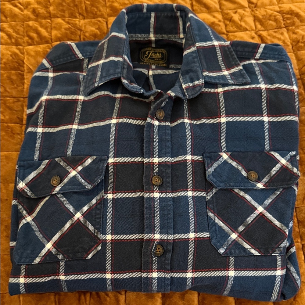 Jachs Blue Plaid Casual Button Down Shirt